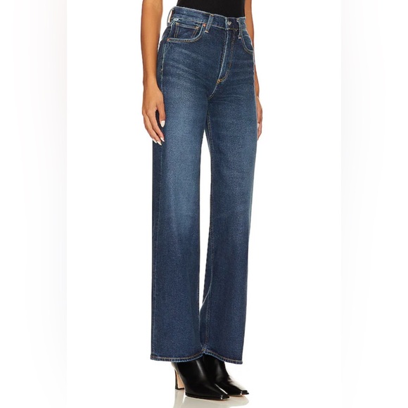 Citizens of Humanity Paloma Wide Leg Baggy High Rise Jeans in Everdeen - Picture 2 of 14
